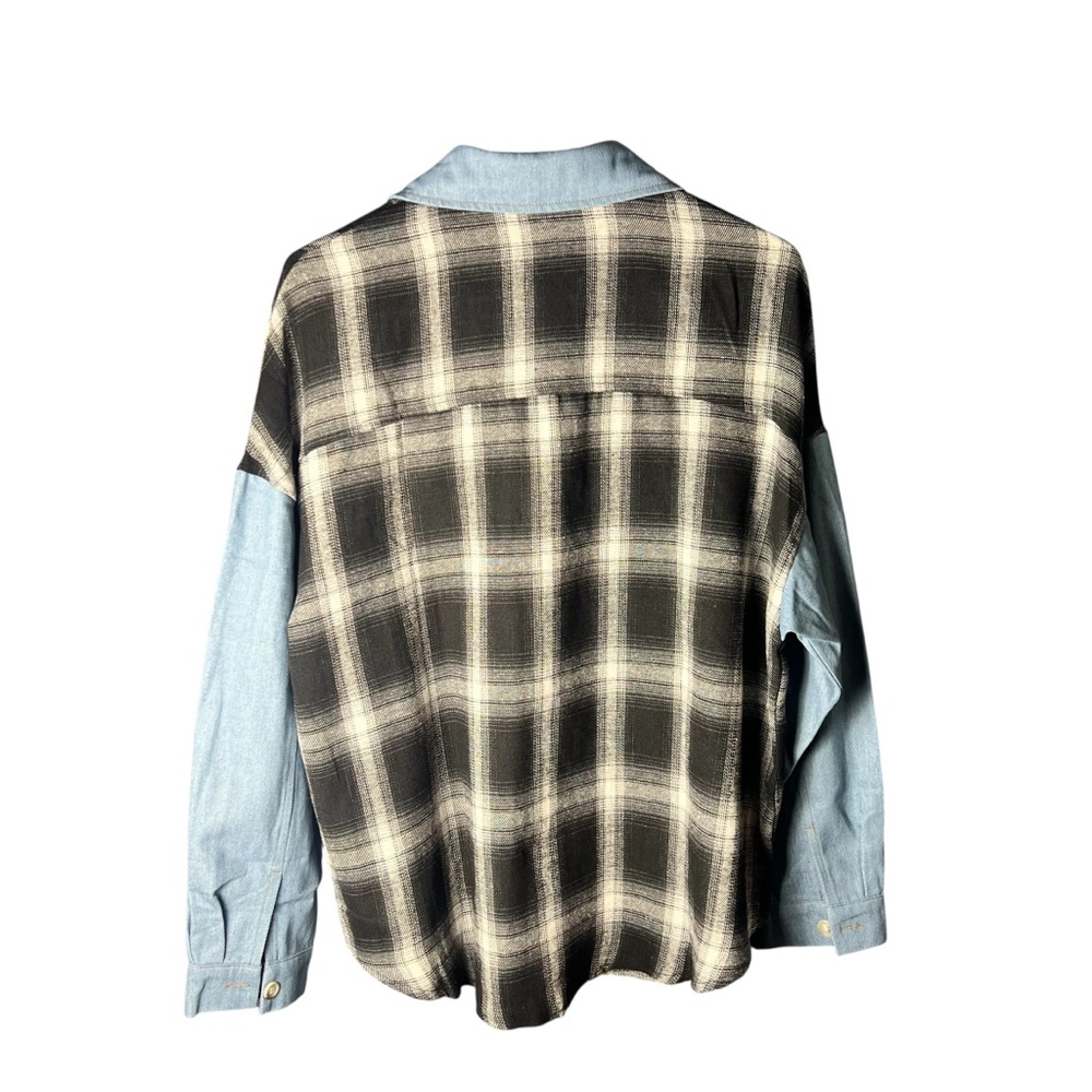 Blooming Jelly Women’s Plaid Button Down Shirt – Size M, NWT - Picture 2 of 4